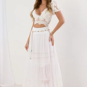 Spódnica Maxi Boho Lace – bawełniana z koronką