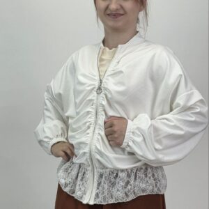 Wiskozowa bluza z koronką Cream Lace