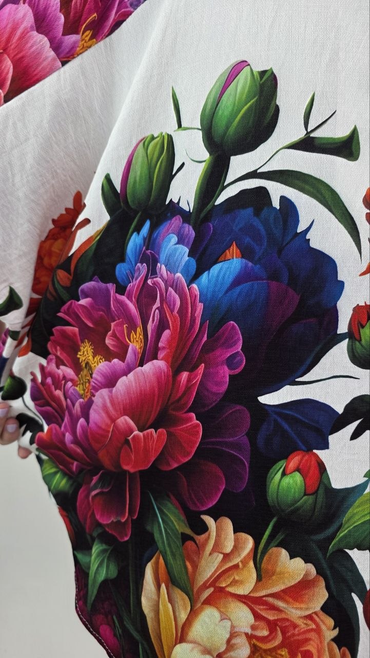 Koszula oversize Peonia 100% wiskoza - obrazek 3