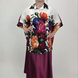 Koszula oversize Peonia 100% wiskoza