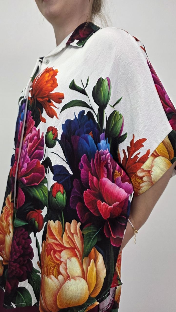 Koszula oversize Peonia 100% wiskoza - obrazek 6