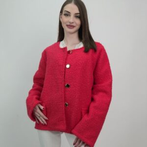 Żakiet bouclé Amélie – malina