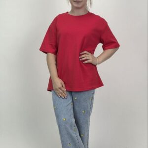 Mięsisty T-shirt bawełniany Premium czerwony