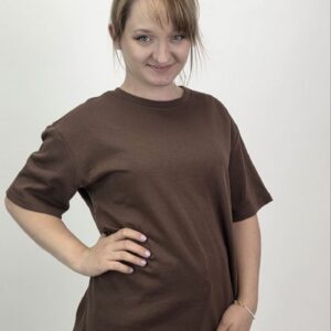 Mięsisty Tshirt bawełniany Premium czekoladowy
