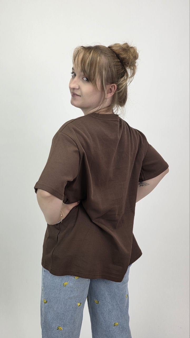 Mięsisty Tshirt bawełniany Premium czekoladowy - obrazek 2