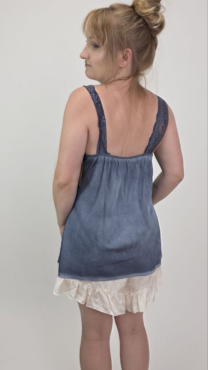 Asymetryczny top Toscana Lace Navy 2 - obrazek 4