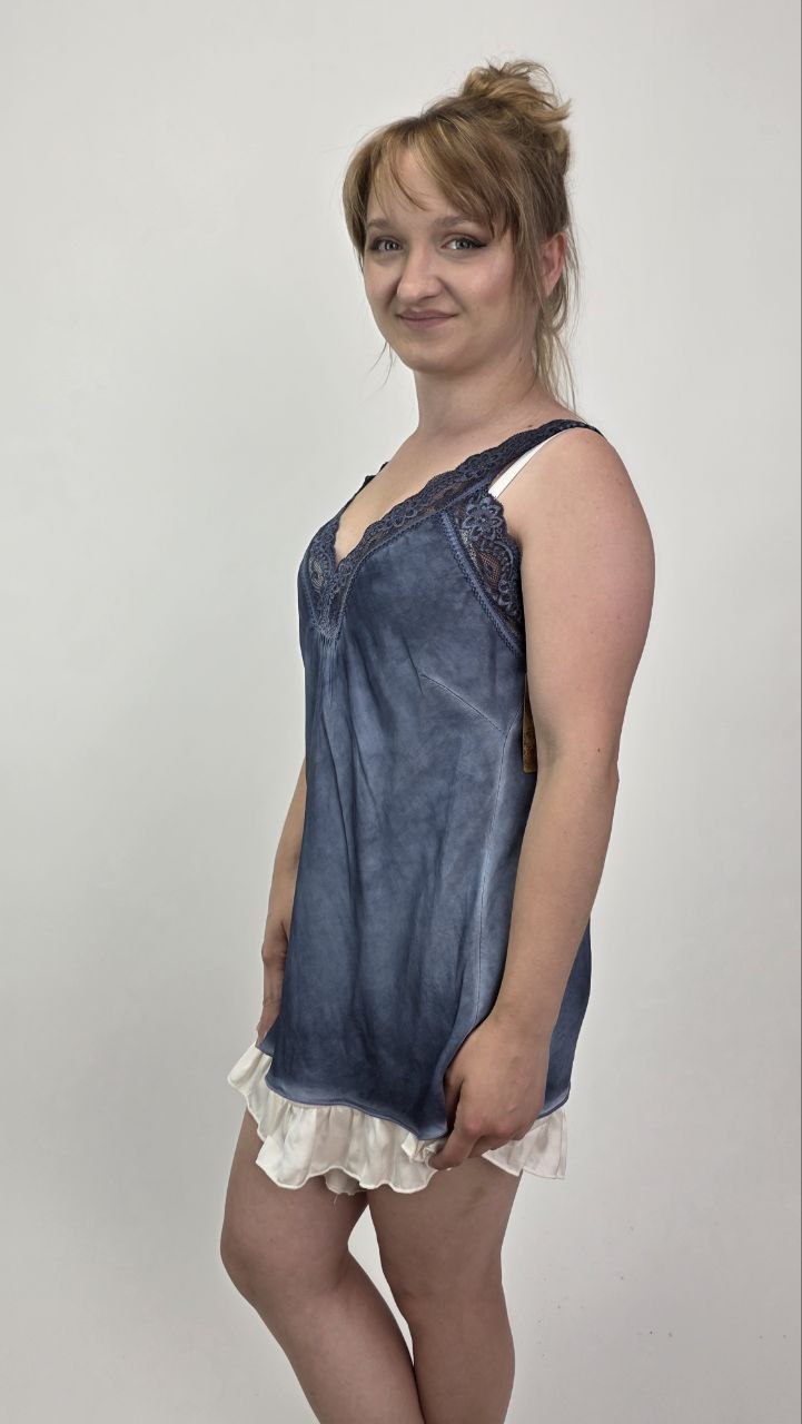 Asymetryczny top Toscana Lace Navy 2 - obrazek 5