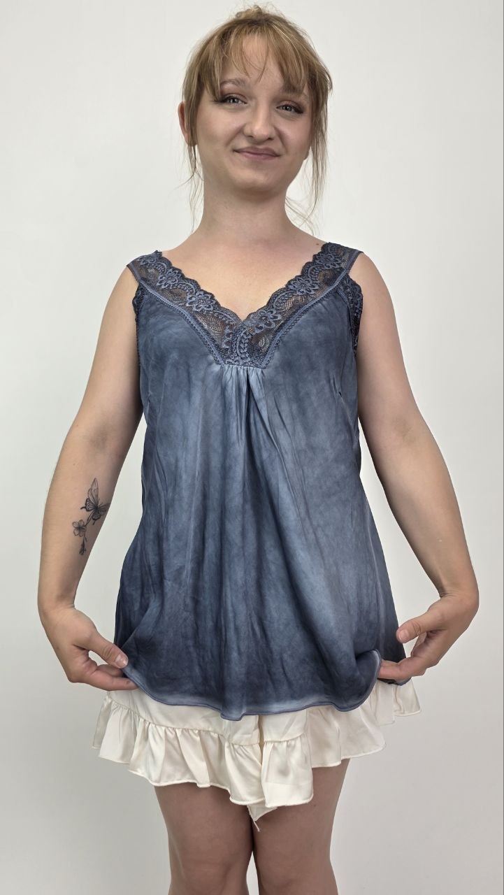 Asymetryczny top Toscana Lace Navy 2