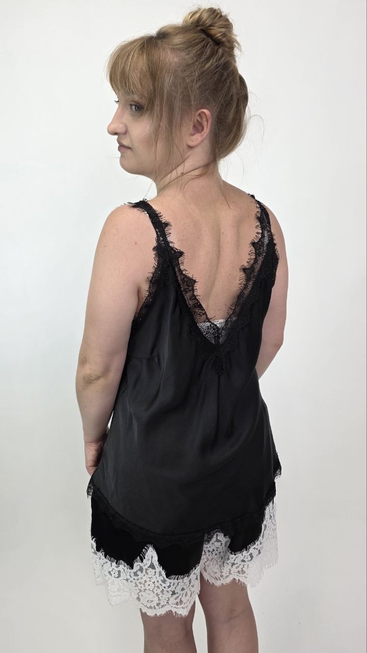 Asymetryczny top Toscana Lace Black - obrazek 3