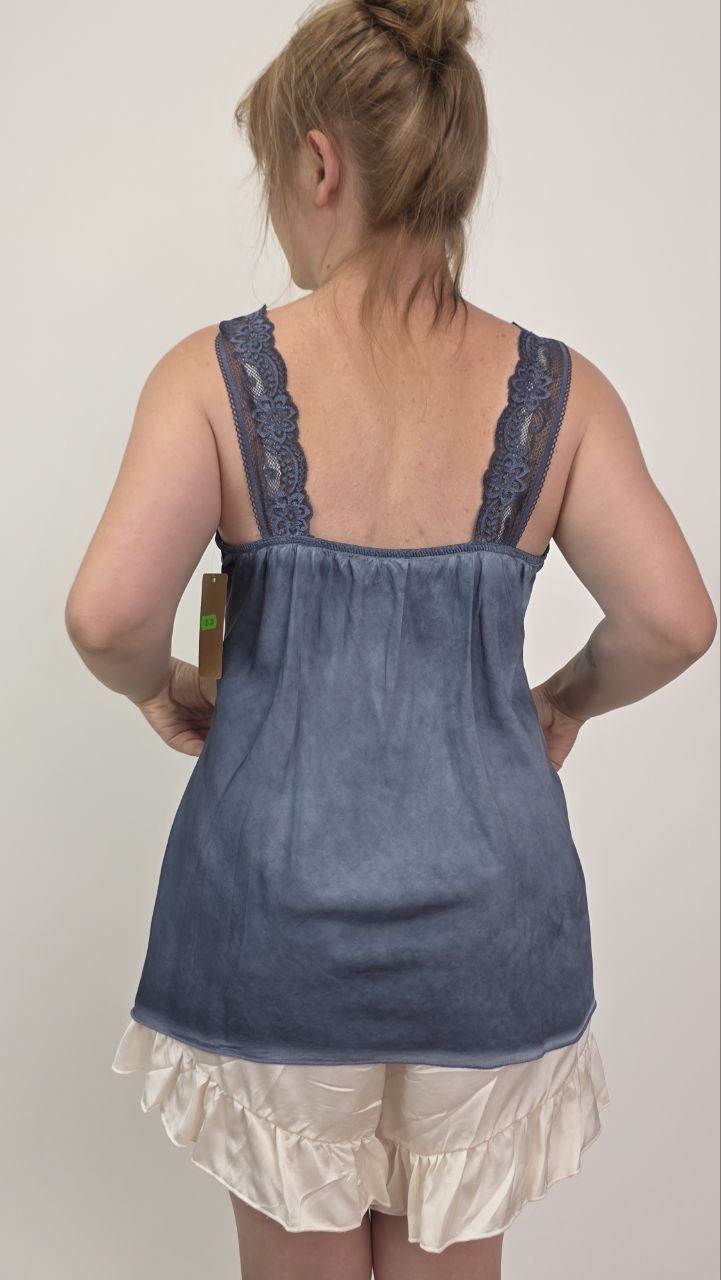 Asymetryczny top Toscana Lace Navy 2 - obrazek 2